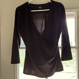 Michael Kors rouched blouse with deep neck, size M.